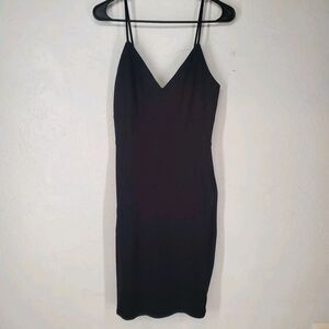 Baddie It Girl Sexy Mob Wife Black Bodycon Figure Hugging Mini Dress  Size Large